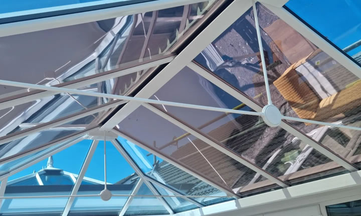 Conservatory solar window film installation